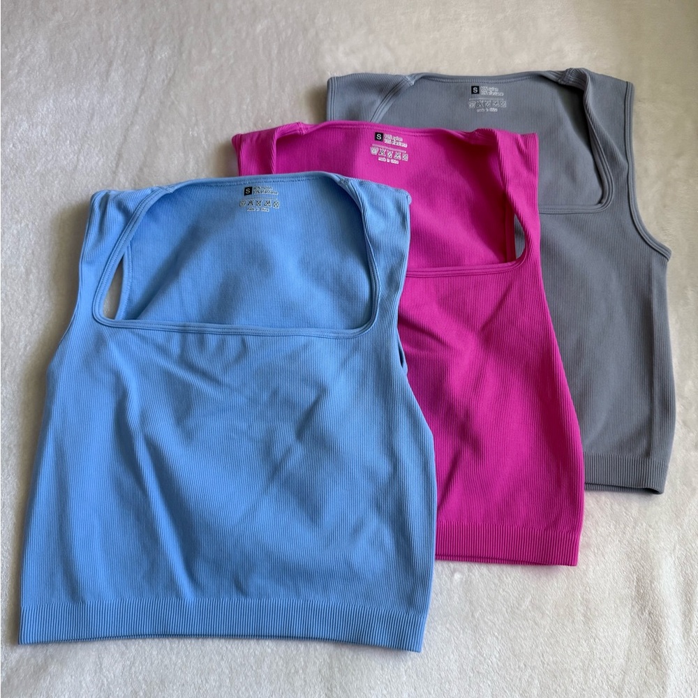Women's Sleeveless Tops - Blue, Pink, Gray